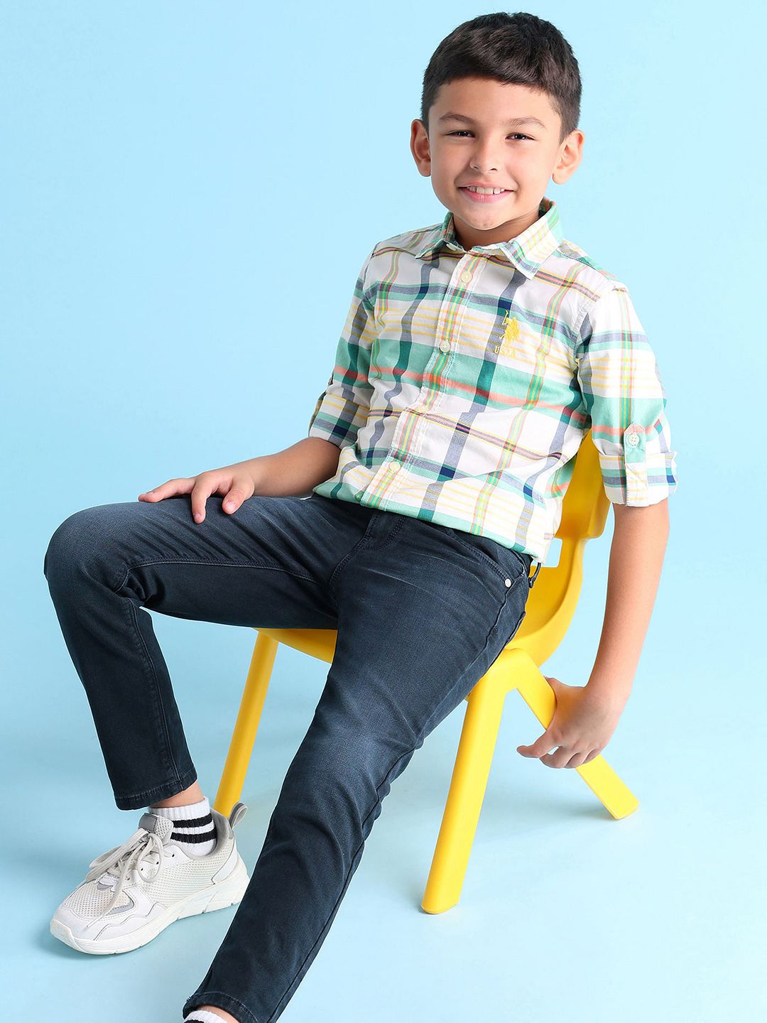 U.S. Polo Assn. Kids Boys Checked Pure Cotton Casual Shirt-picture-34