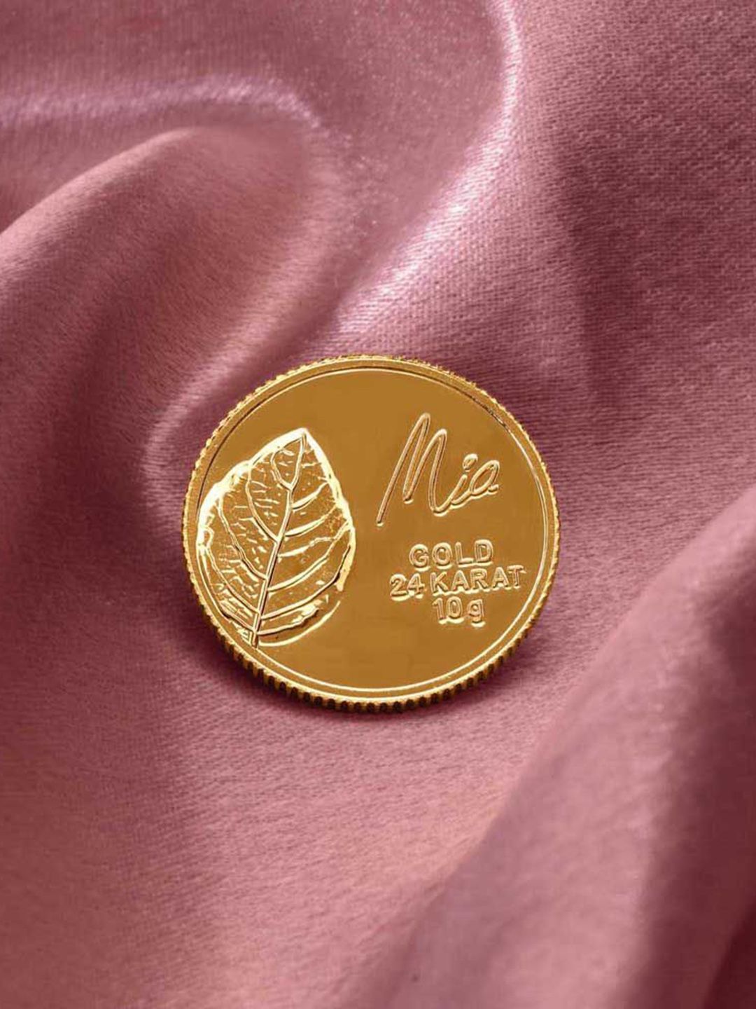 Mia by Tanishq 10 Gm 24 Karat Tulsi Leaf Gold Coin