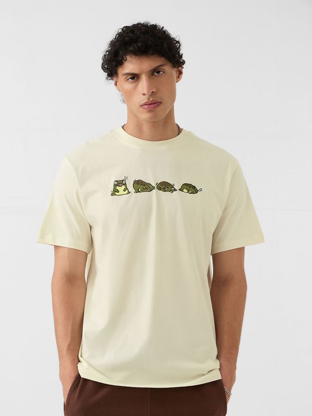 The Souled Store Men Graphic Printed Round Neck Cotton Relaxed Fit T-shirt-picture-14