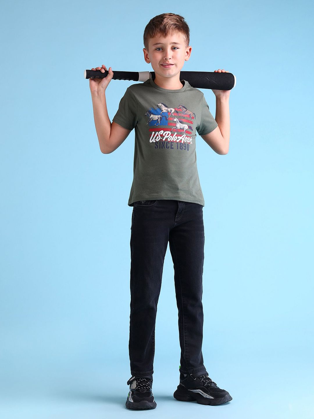 U.S. Polo Assn. Kids Boys Slim Fit Mid-Rise Stretchable Jeans-picture-15