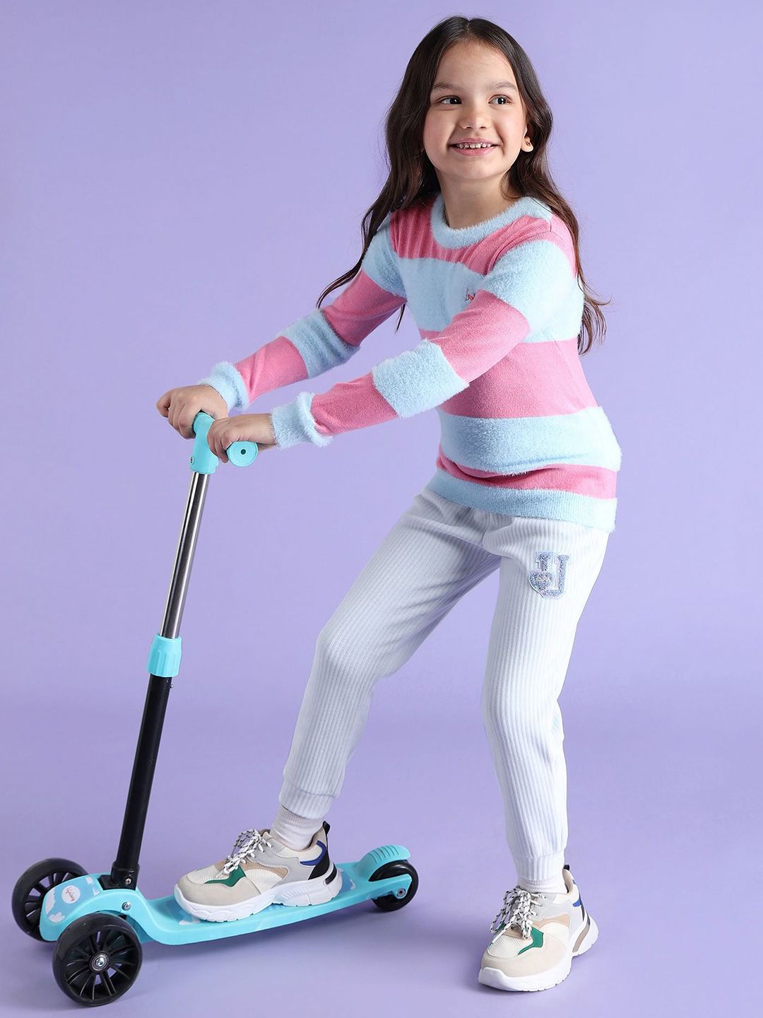 U.S. Polo Assn. Kids Girls Self Striped Joggers-picture-19