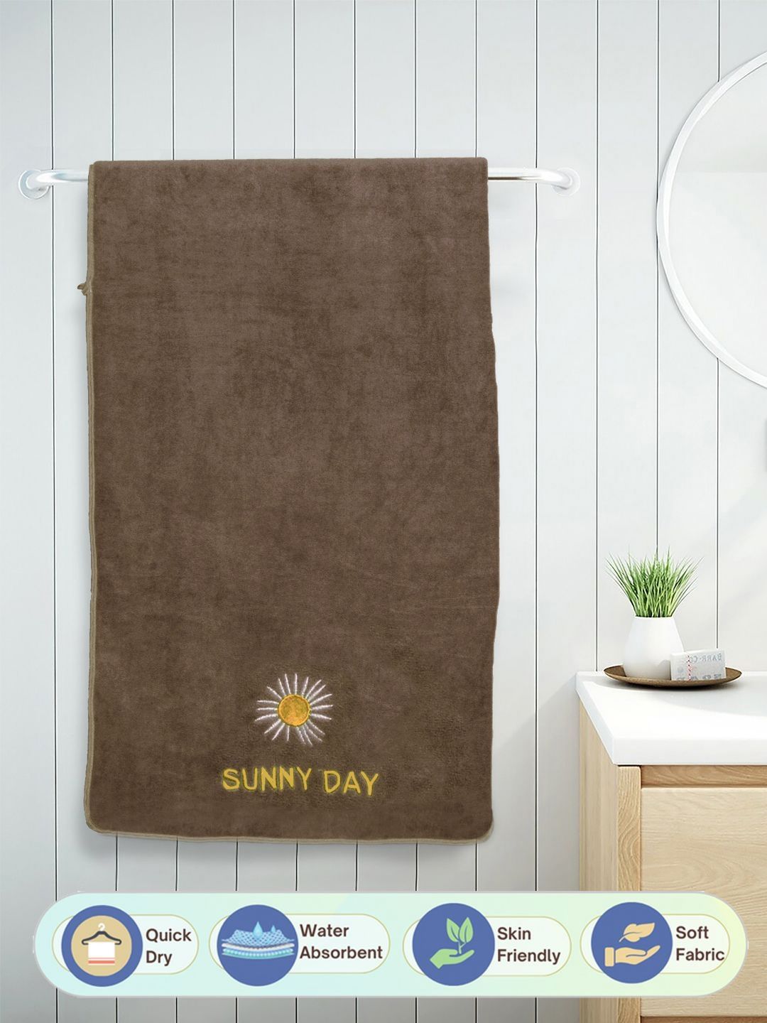 Myntra Elegant Homes Brown Cotton 420 GSM Bath Towel-image-18