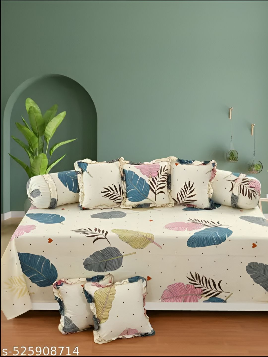Luxmi Cotton Fabrics Set Of 8 Floral Bedsheet With Bolster & Cushion Covers-picture-32