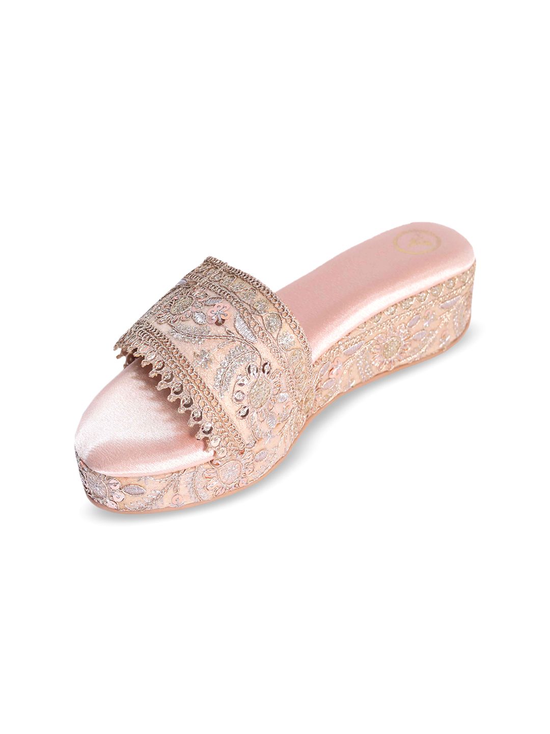 Sana K Luxurious Footwear Women Embellished Flatform Heel Open Toe Sandals-picture-10