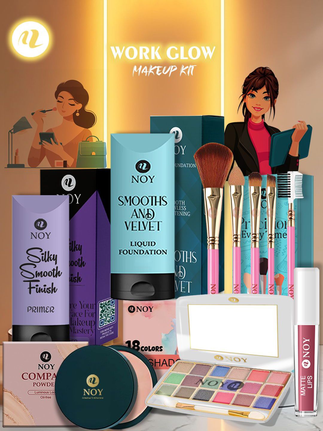 NOY Set Of 10 Long Lasting Waterproof Makeup Combo-picture-18