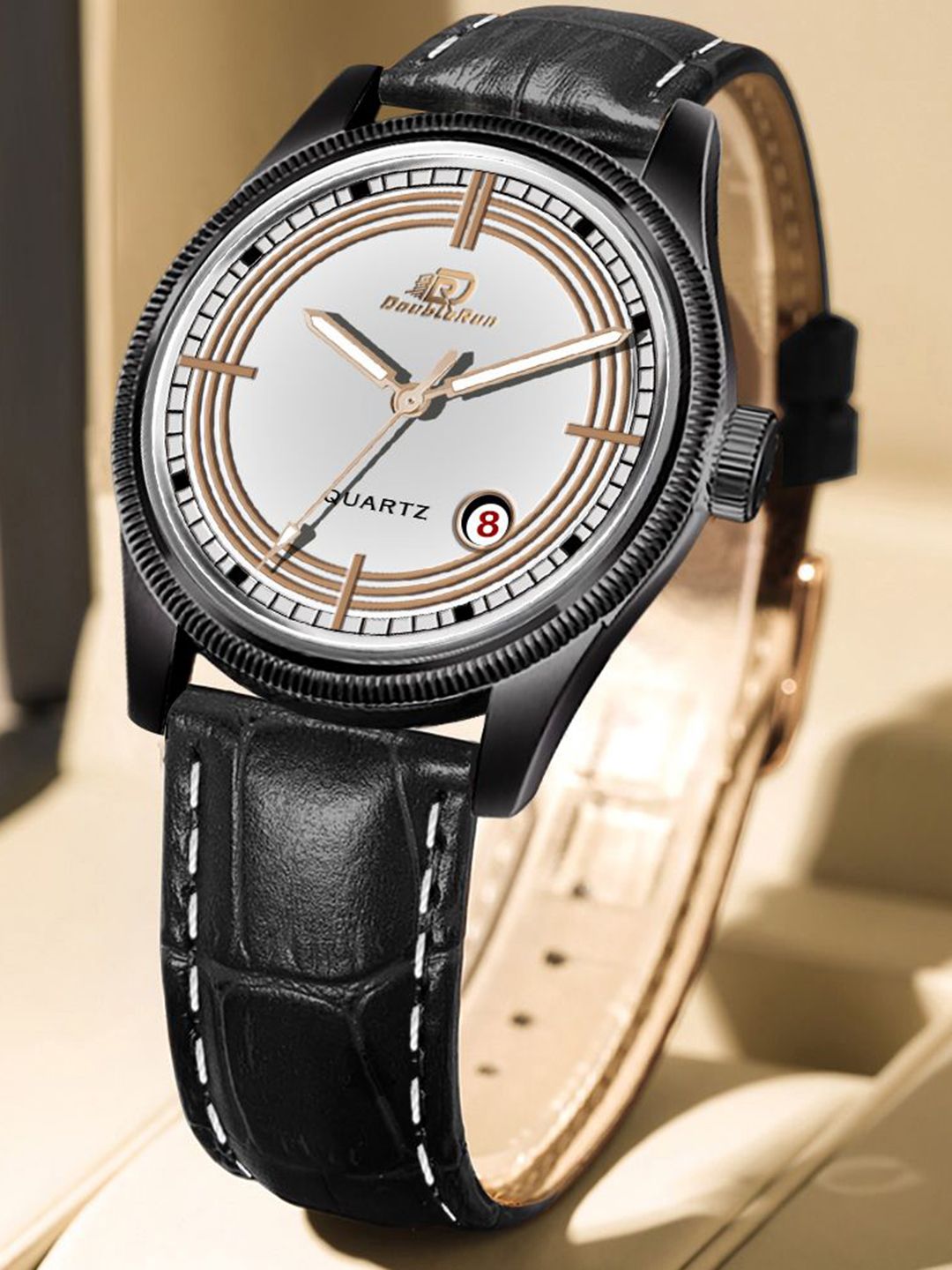 DOUBLERUN Men Dial & Leather Bracelet Style Straps Analogue Multi Function Watch H05N7011-picture-15