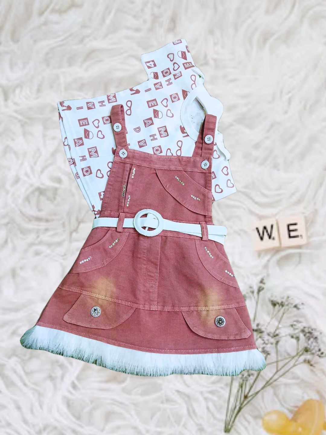 BAESD Girls Printed CottonDungarees With T-shirt-picture-30