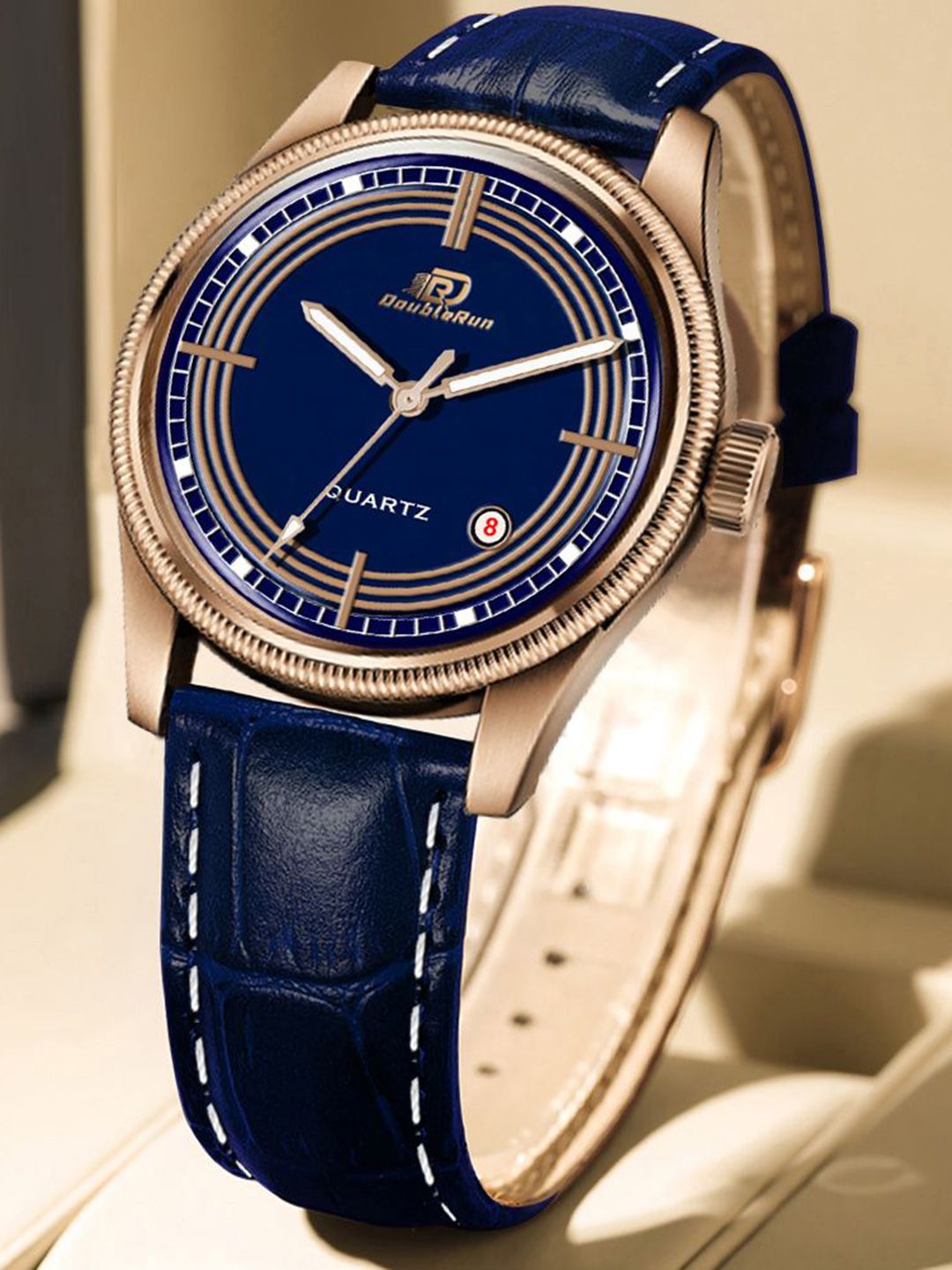 DOUBLERUN Men Dial & Leather Bracelet Style Straps Analogue Multi Function Watch H05N7003-picture-24