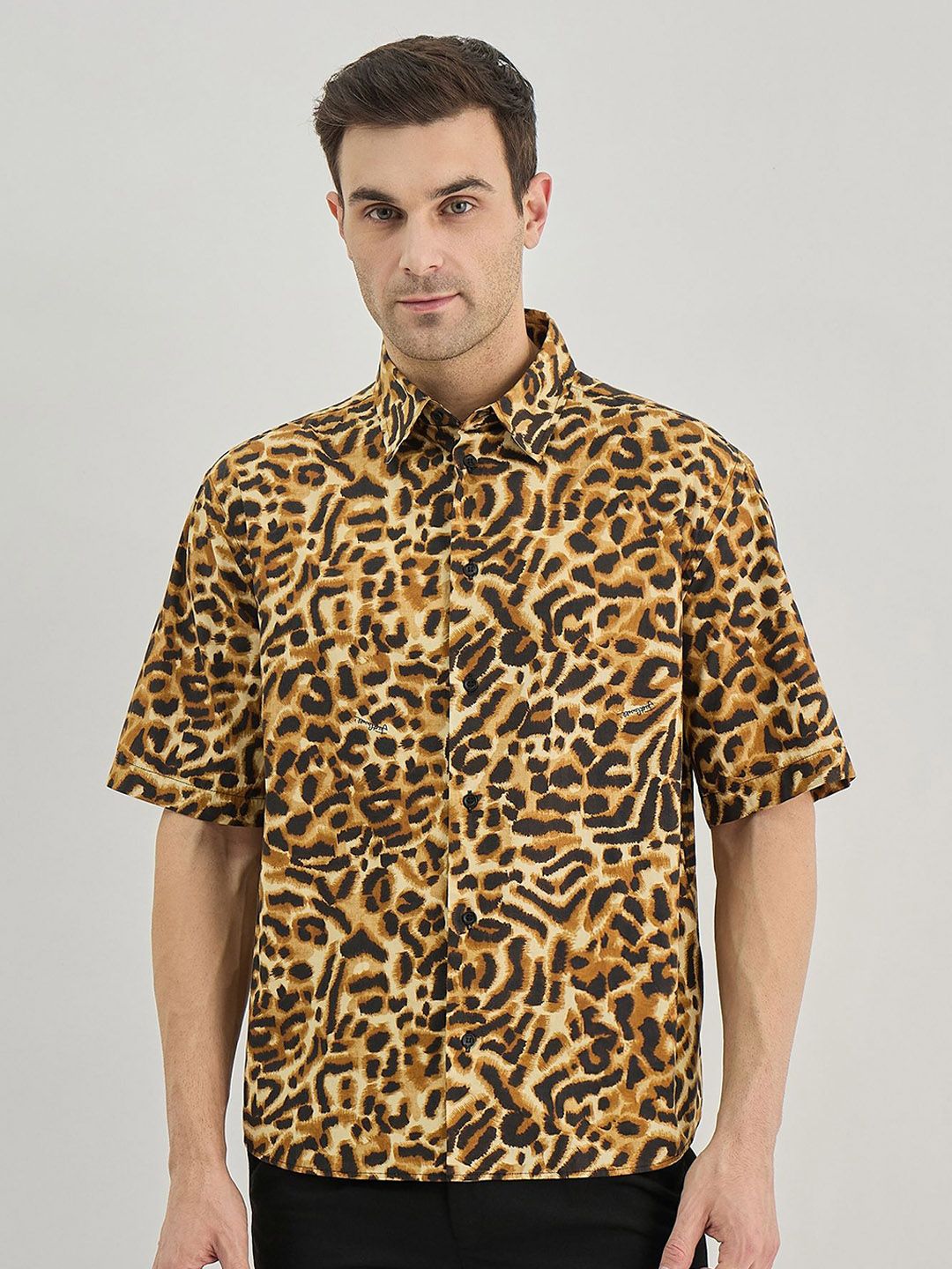 Just Cavalli Men Slim Fit Animal Printed Casual Shirt-image-7