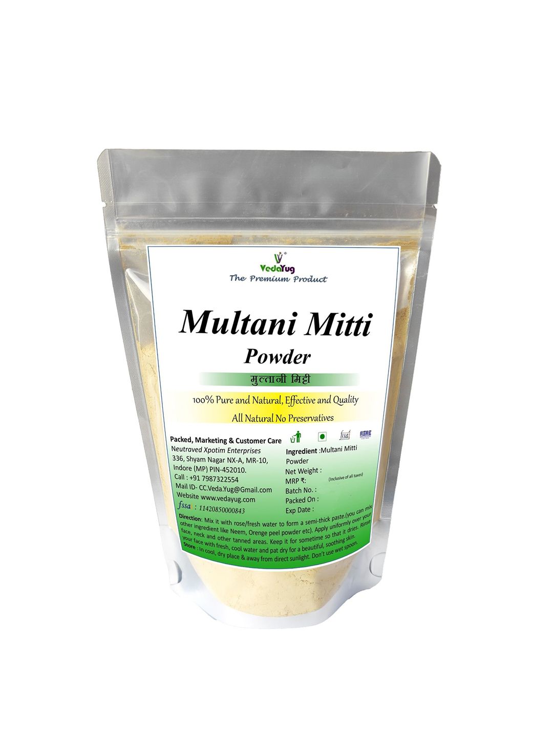 VY VedaYug Multani Mitti Powder Face Pack - 400 g-picture-33