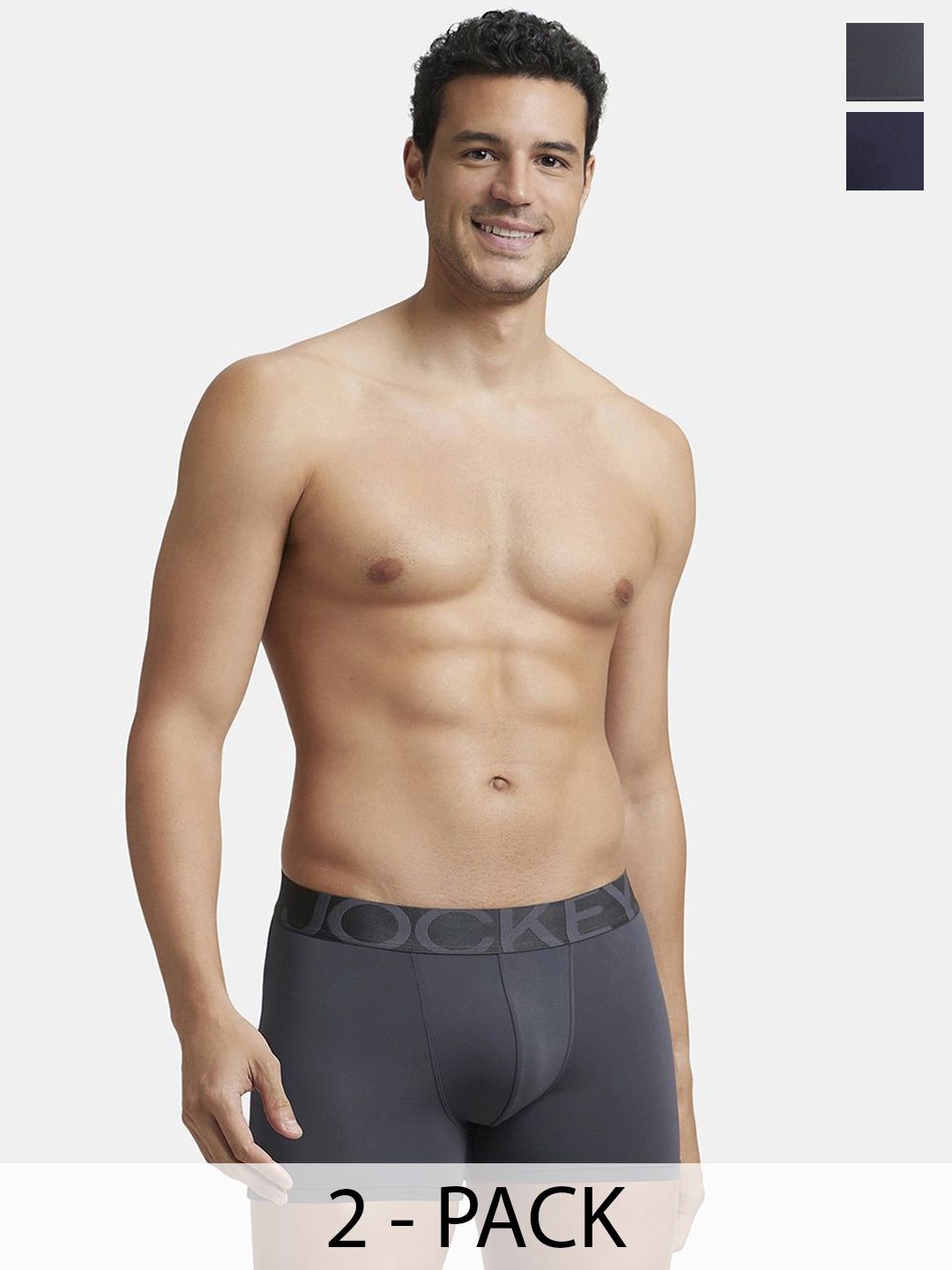 Jockey Pack of 2 Tactel Microfiber Elastane Solid Trunk with Moisture Move Properties-IC28-image-28