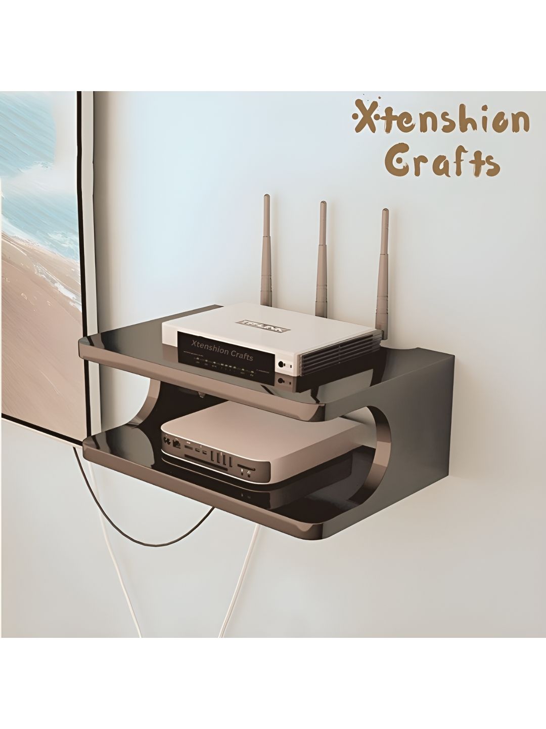 Xtenshion Crafts Black Wooden Shelf