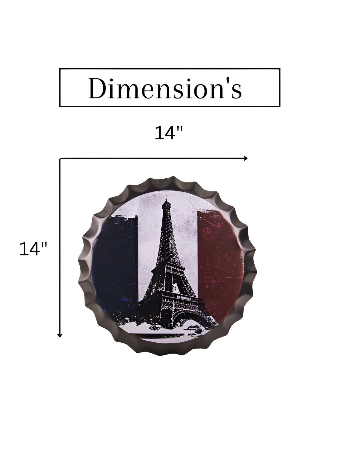 eazy wagon Blue & Red Bottle Caps Printed Metal Wall Hangings-picture-41