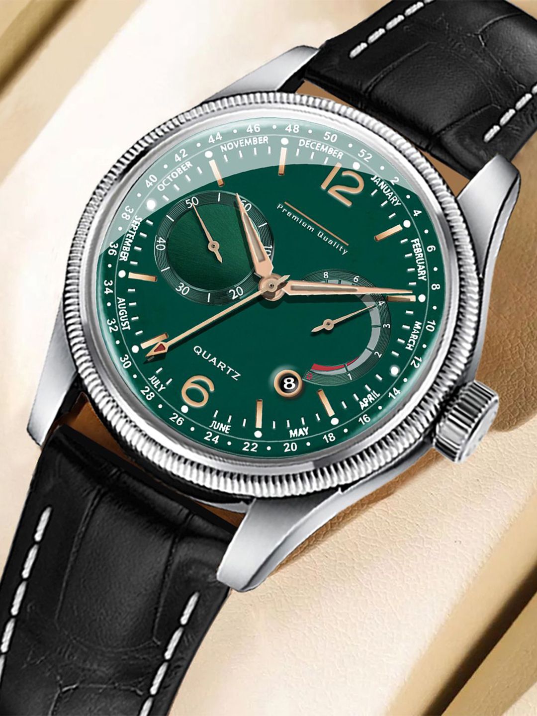 DOUBLERUN Men Dial & Leather Straps Analogue Multi Function Watch H05N8021-picture-40