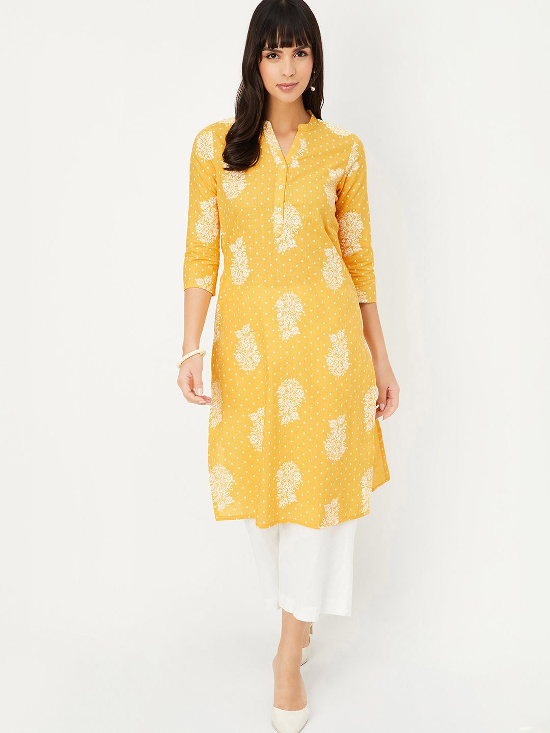 max Floral Printed Mandarin Collar Straight Kurta-picture-33