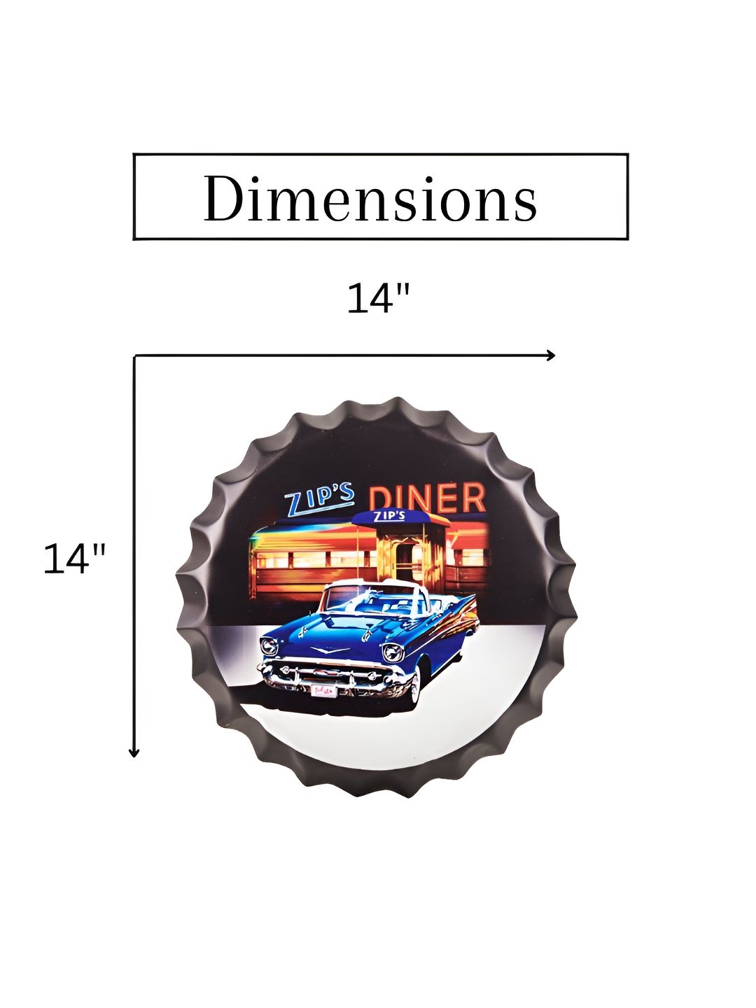 eazy wagon Black & Blue Bottle Caps Printed Metal Wall Hangings-picture-22