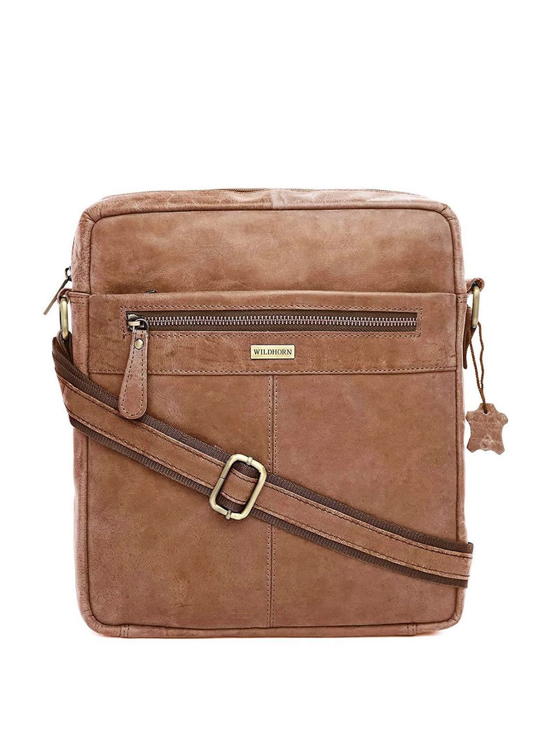 WildHorn Men Leather Textured Messenger Bag-picture-15