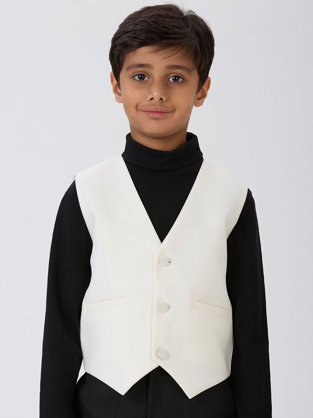 YK Boys V-Neck Sleeveless Woven Waistcoat-picture-35