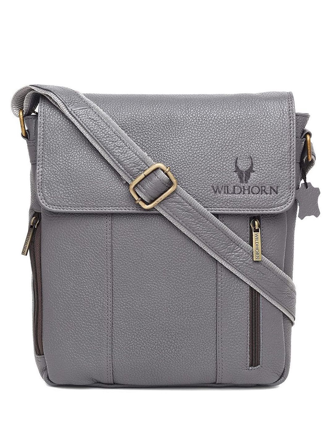 WildHorn Men Leather Textured Messenger Bag-picture-17