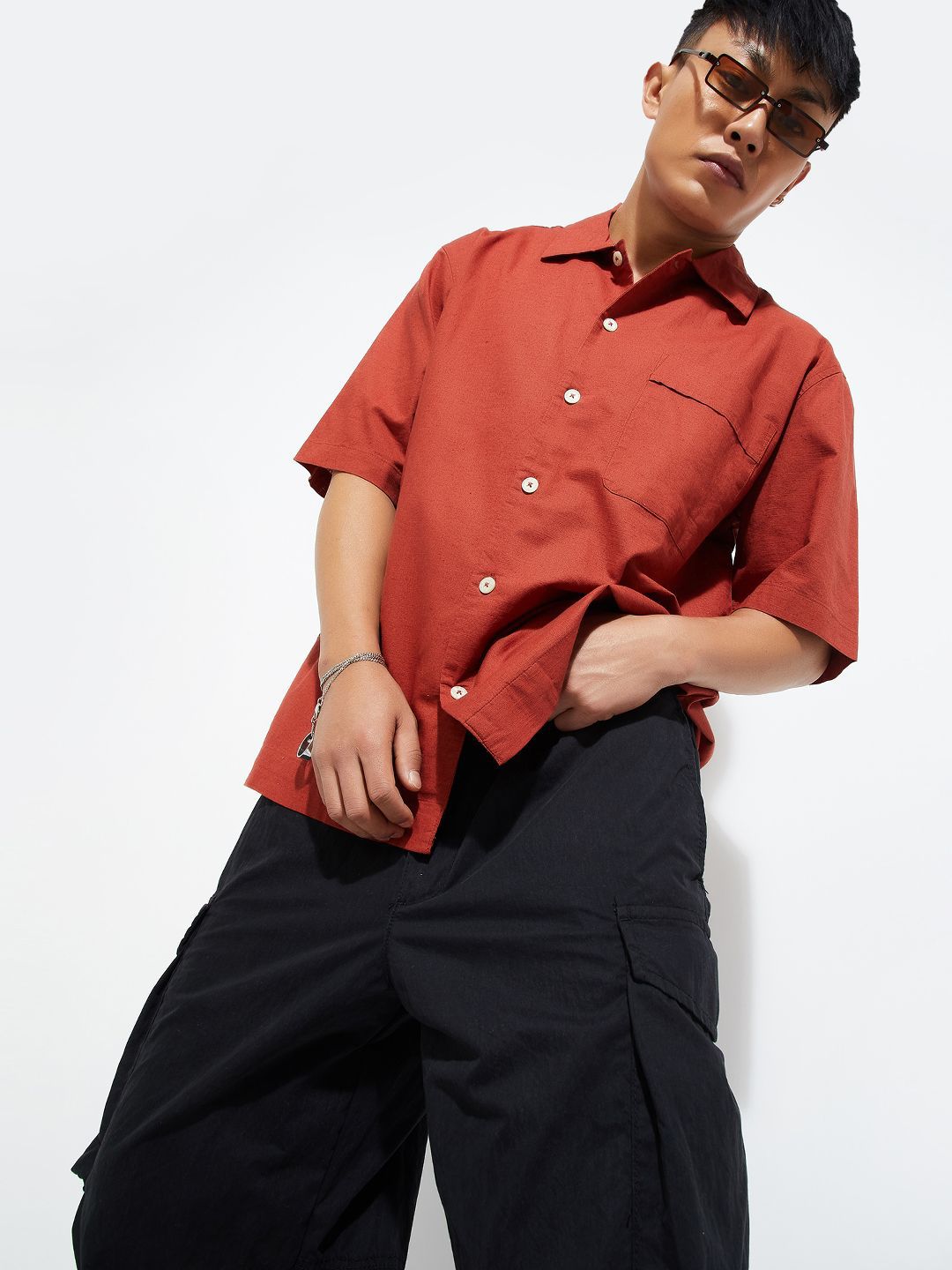 max Men Solid Spread Collar Cotton Casual Shirt-picture-11