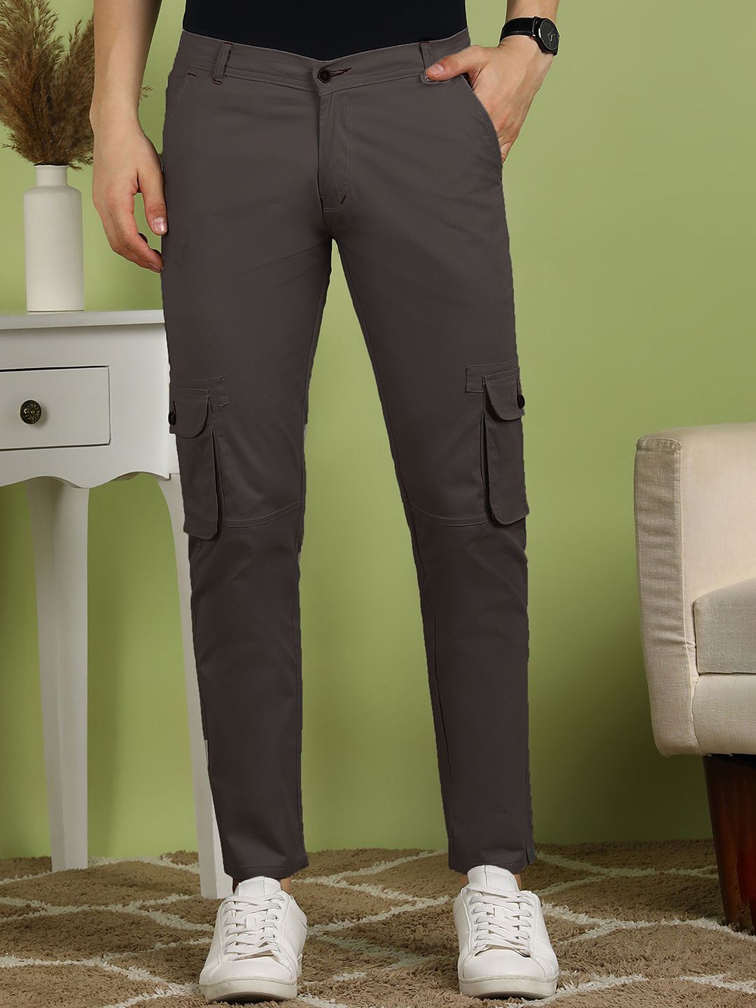 FUBAR Men Slim Fit Mid-Rise Cotton Cargos-picture-13