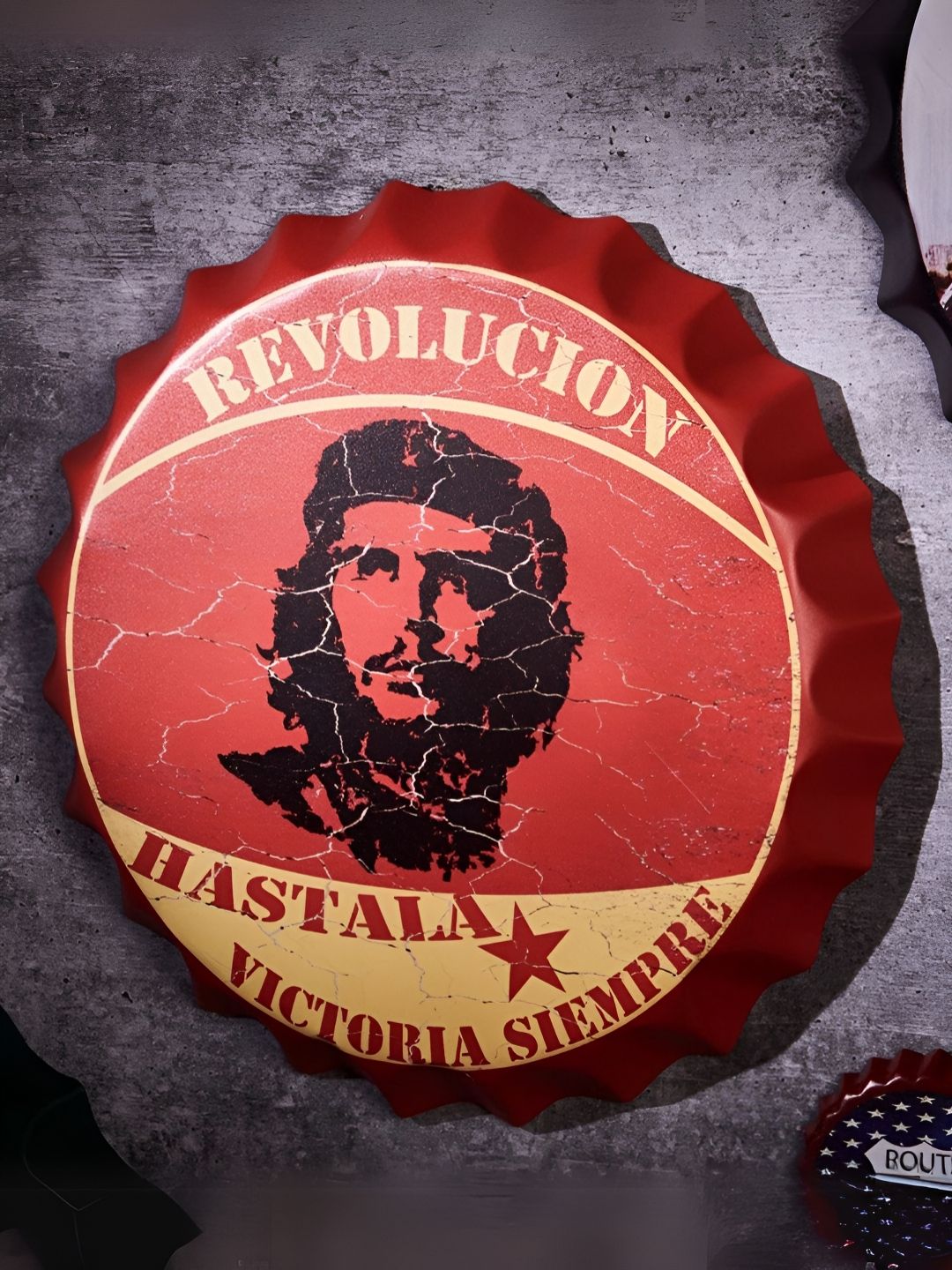 eazy wagon Black & Red Bottle Caps Printed Metal Wall Hangings-picture-27