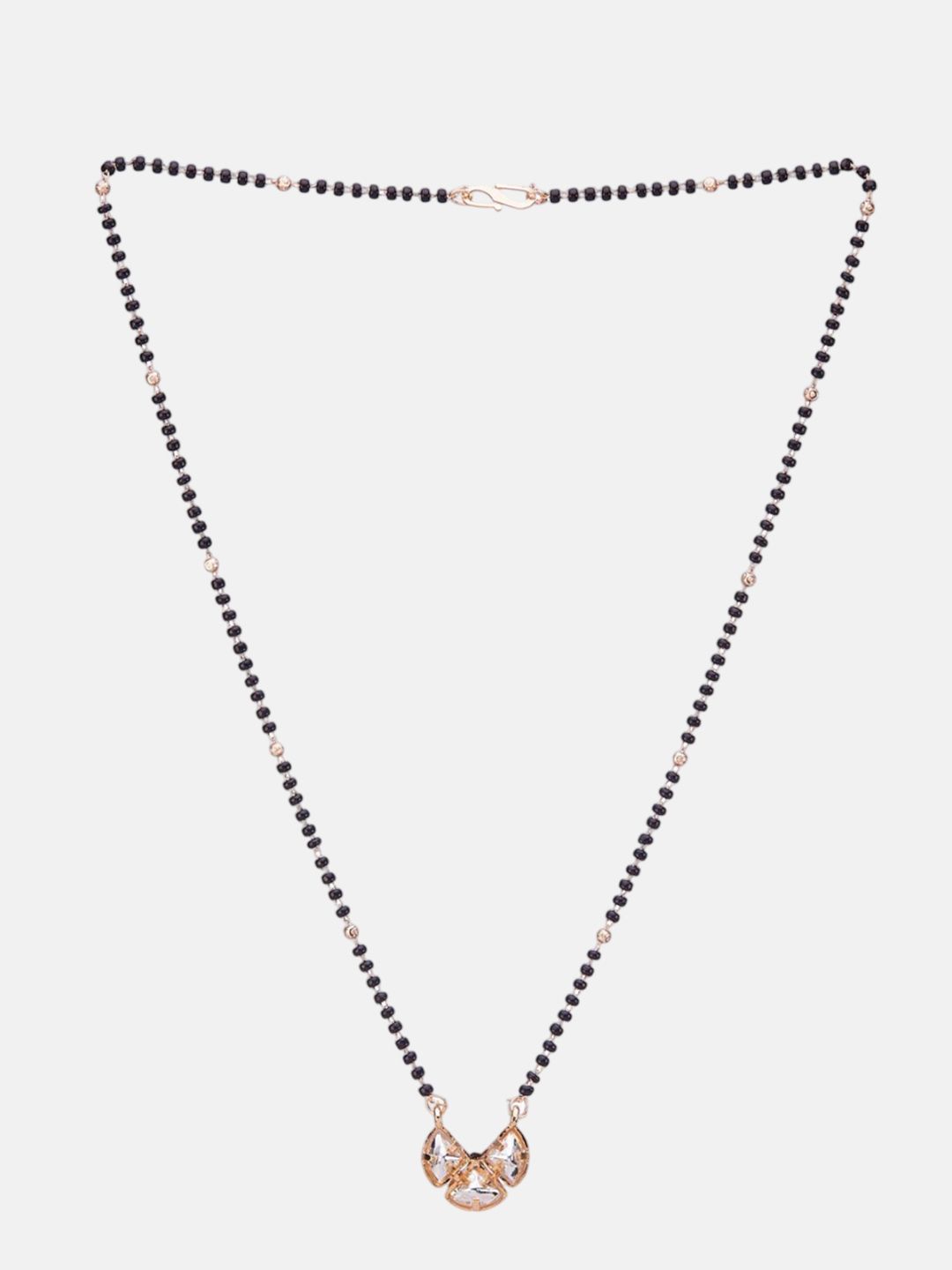 ATIBELLE Set Of 2 Rose Gold-Plated Cubic Zirconia Studded Mangalsutras