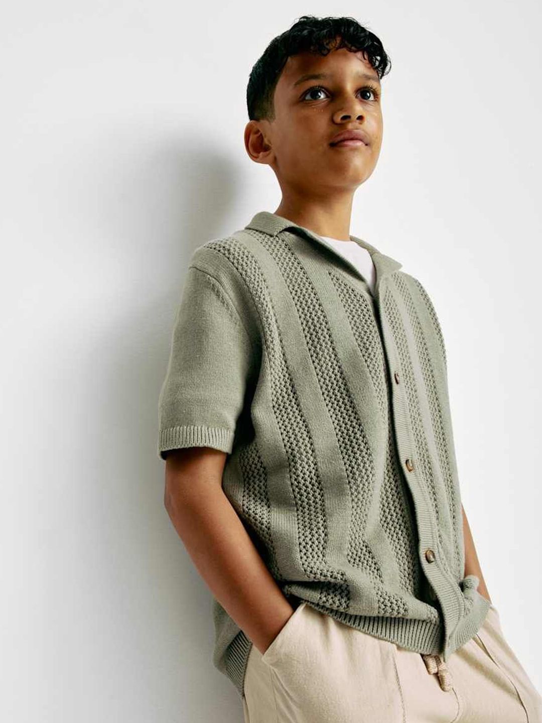 Marks & Spencer Boys Textured Pure Cotton Casual Shirt-picture-32