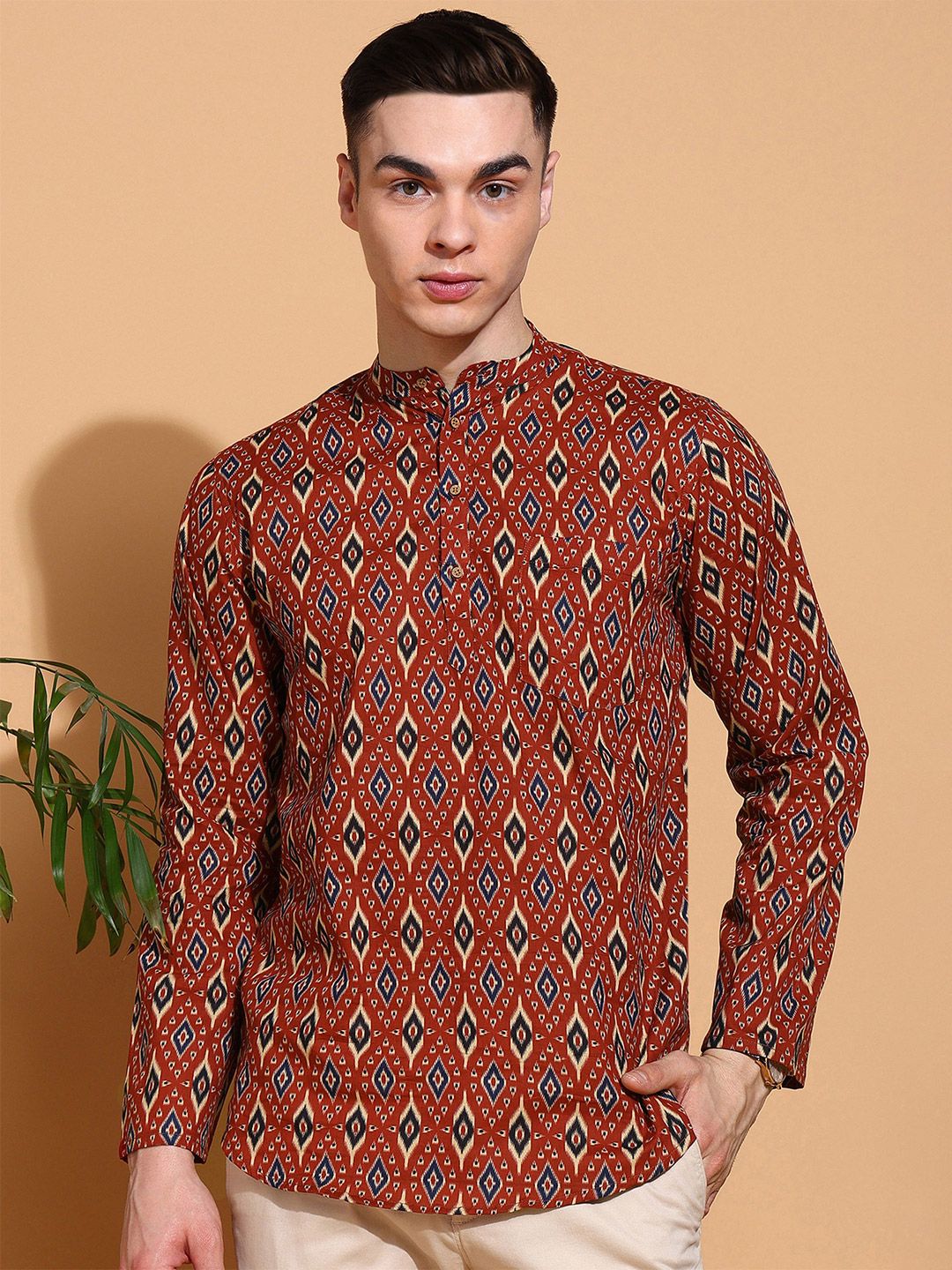 FUBAR Men Geometric Printed Sequinned Kurta-picture-30