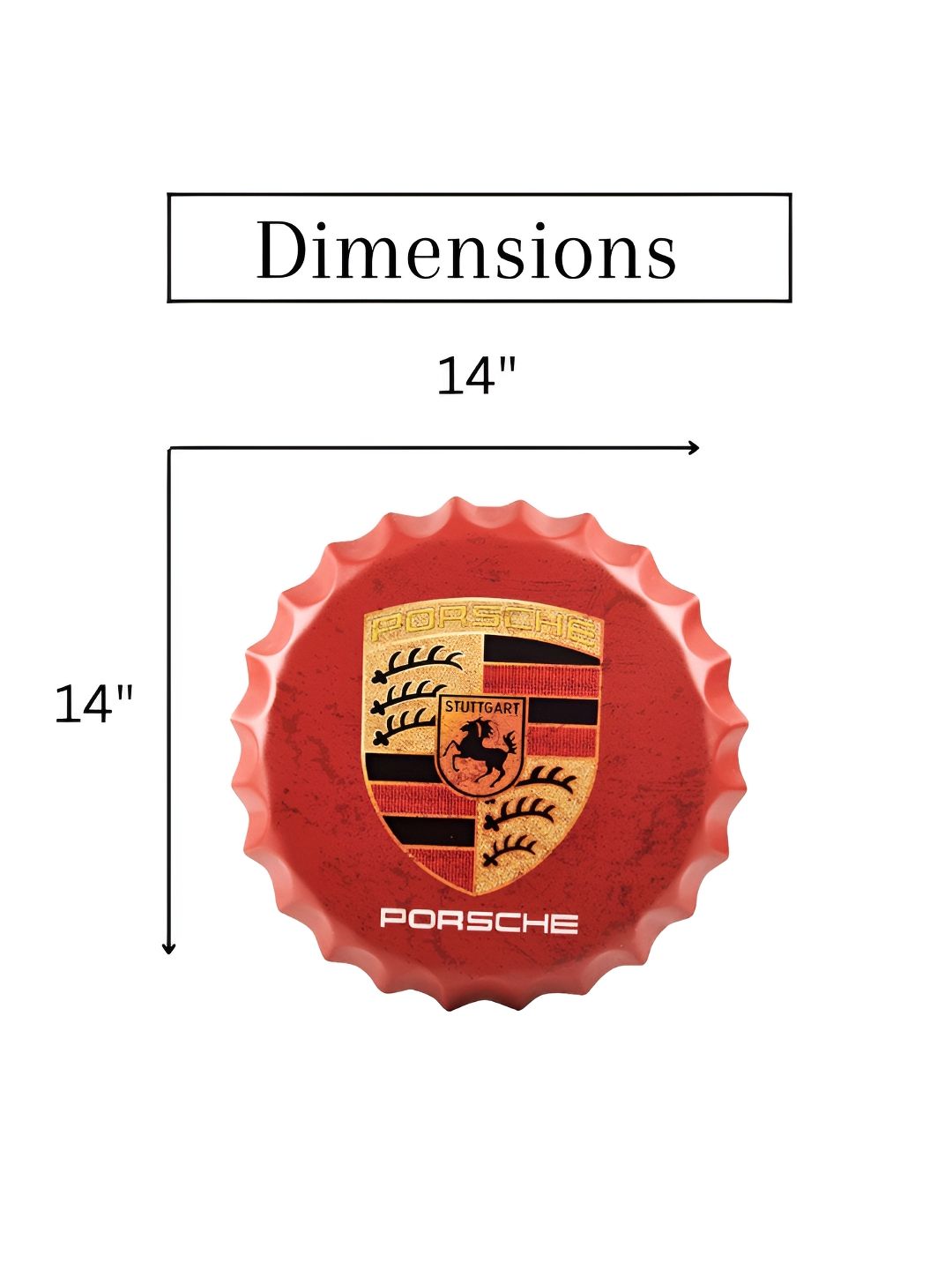 eazy wagon Yellow & Red Bottle Caps Printed Metal Wall Hangings-picture-14