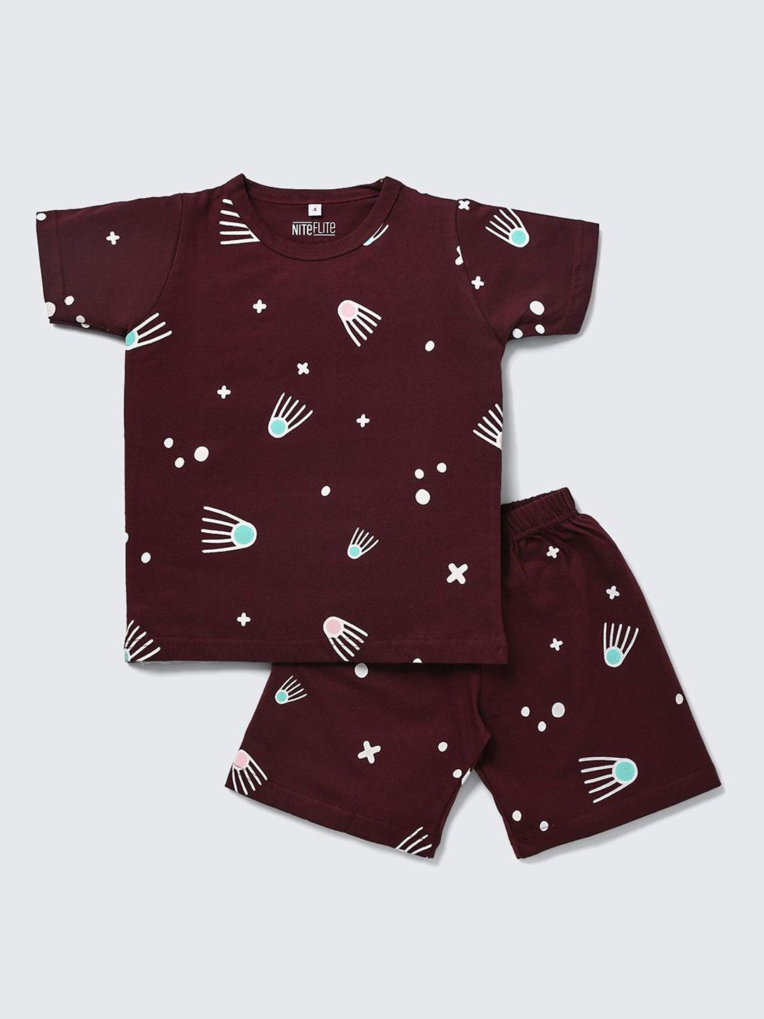 Nite Flite Unisex Kids Geometric Printed Night suit-picture-32
