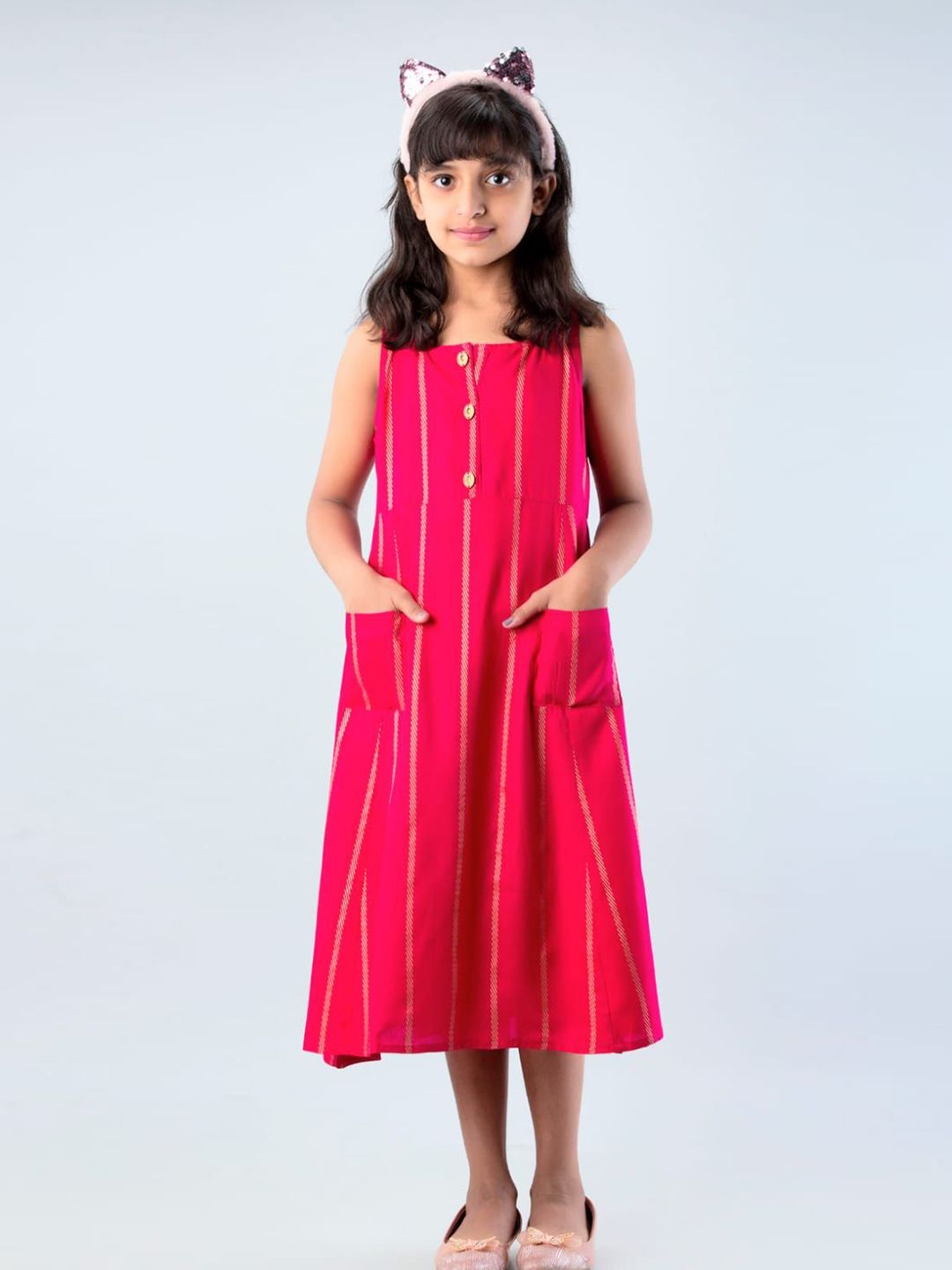 DMP FASHION Striped Cotton Longline Top