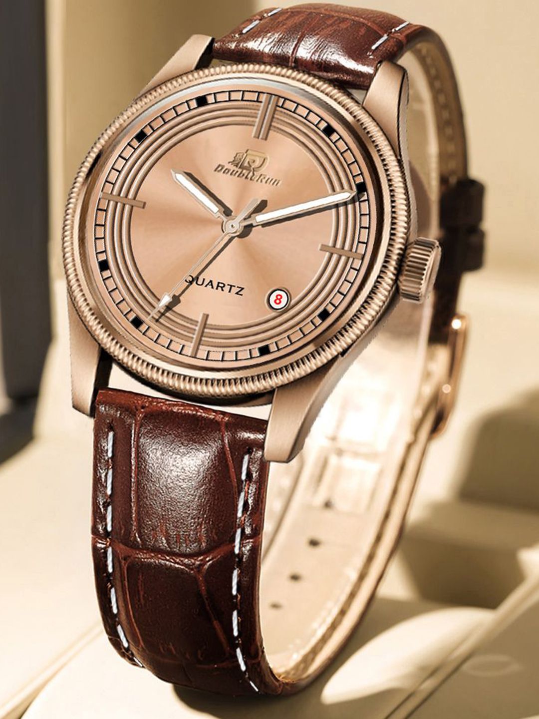 DOUBLERUN Men Metal Dial & Leather Straps Analogue Multi Function Watch H05N7009-picture-18