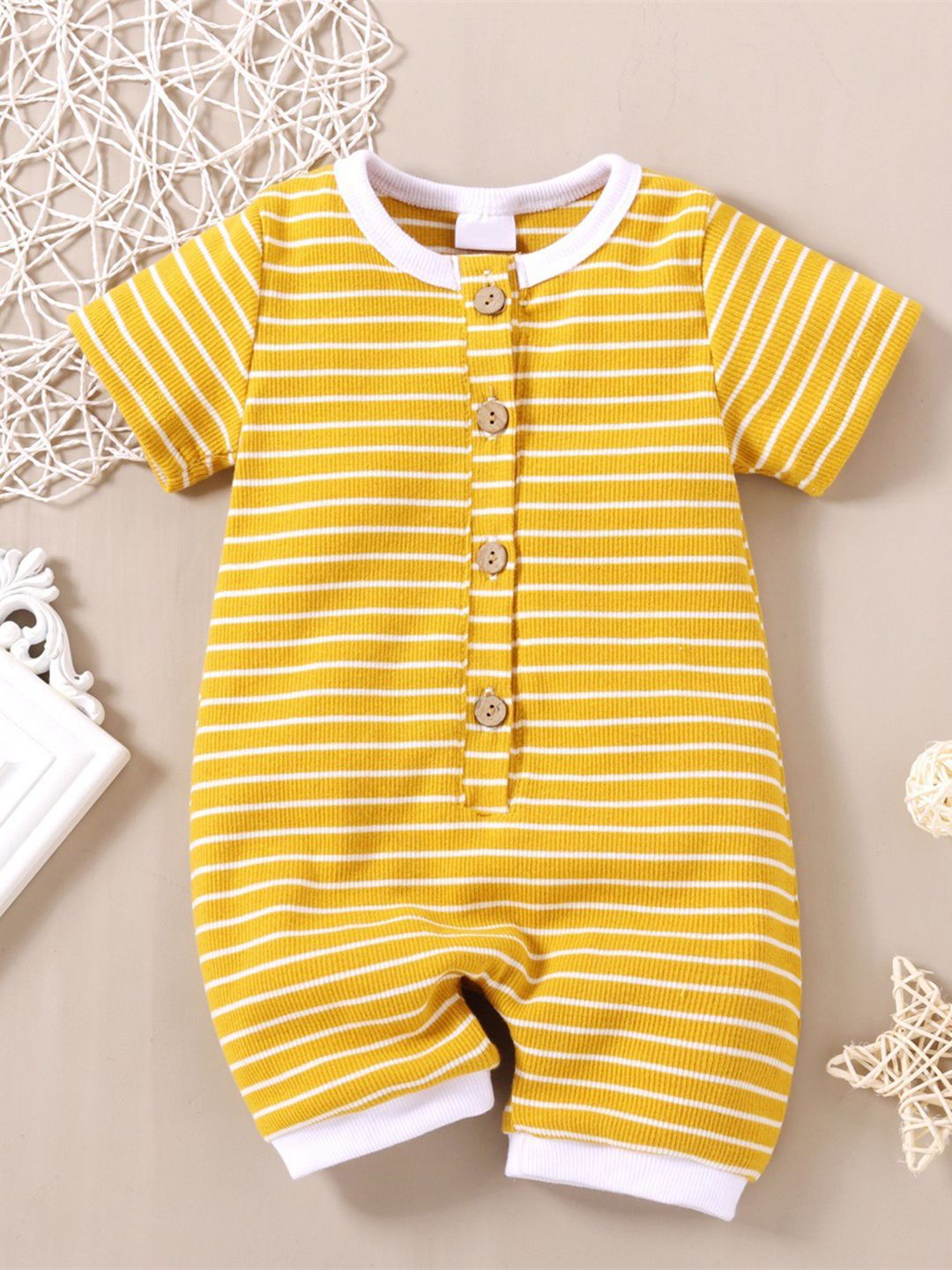 YK Infant Boys Striped Cotton Rompers-picture-29