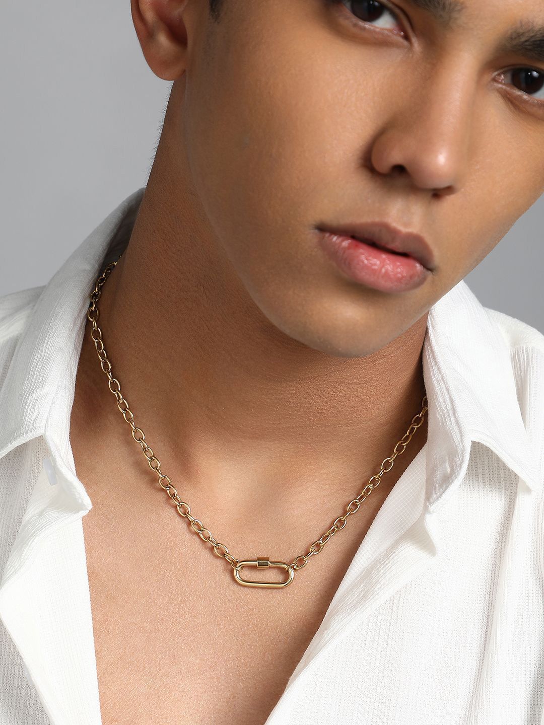 French Accent Men Gold-Plated Minimal Chain-picture-15