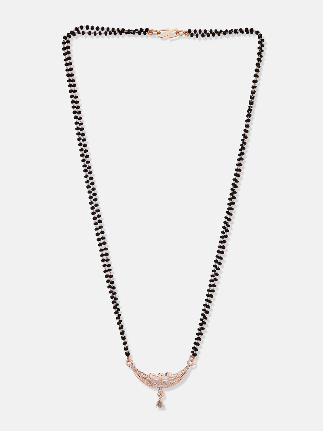 ATIBELLE 2 Pcs Rose Gold & Gold-Plated Cubic Zirconia Stone Studded & Beaded Mangalsutras