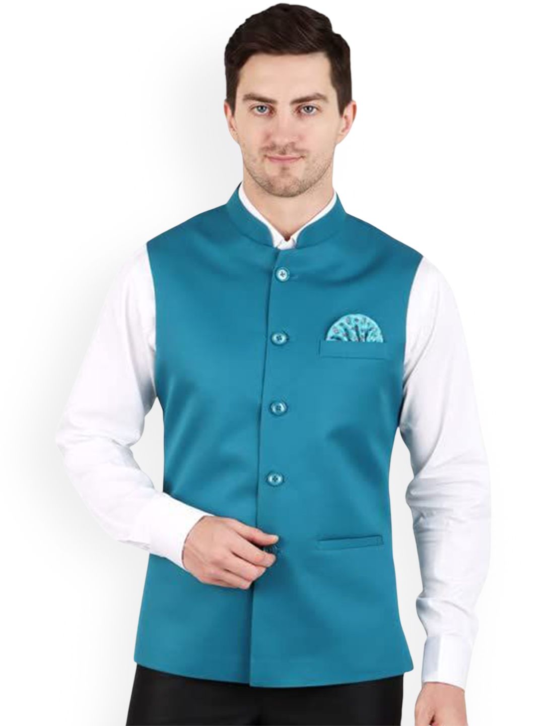 GRACYSHADE Mandarin Collar Cotton Nehru Jacket-picture-37
