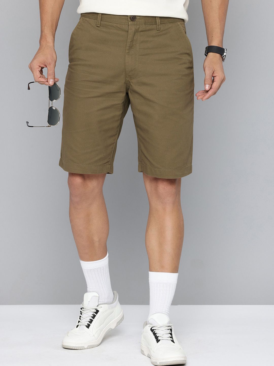 Indian Terrain Men Solid Pure Cotton Shorts-picture-39