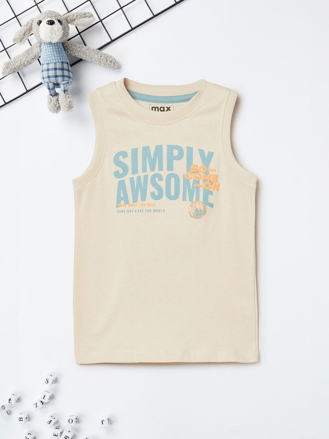 max Boys Typography Printed Round Neck Cotton T-shirt-picture-52