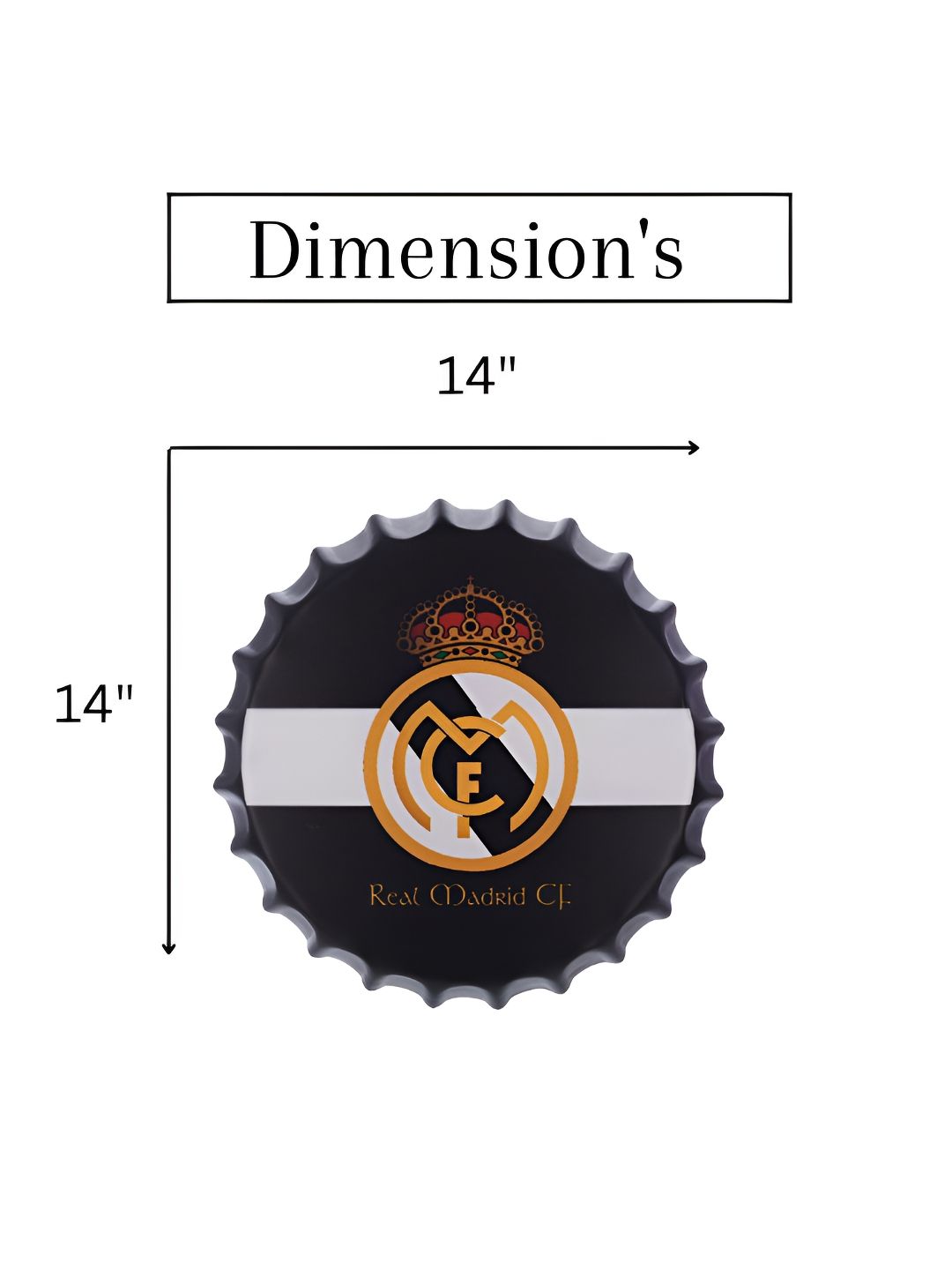 eazy wagon Black & White Bottle Caps Printed Metal Wall Hangings-picture-19