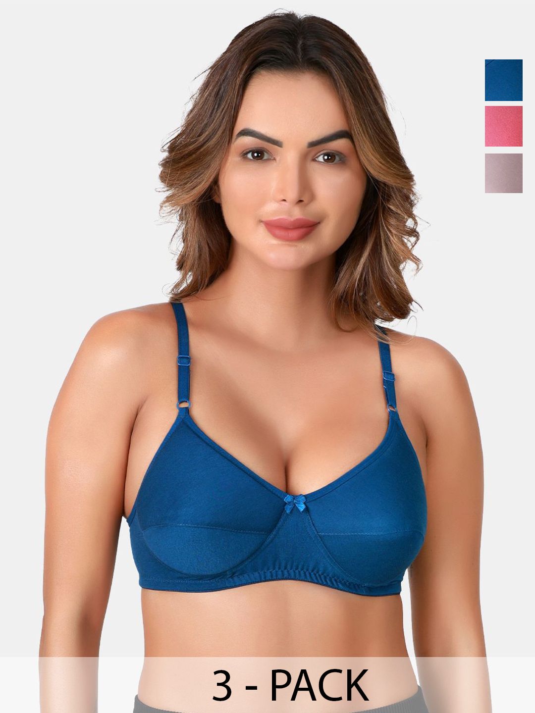 SKDREAMS Pack Of 3 Heavily Padded Non-Wired Medium Coverage Bra
