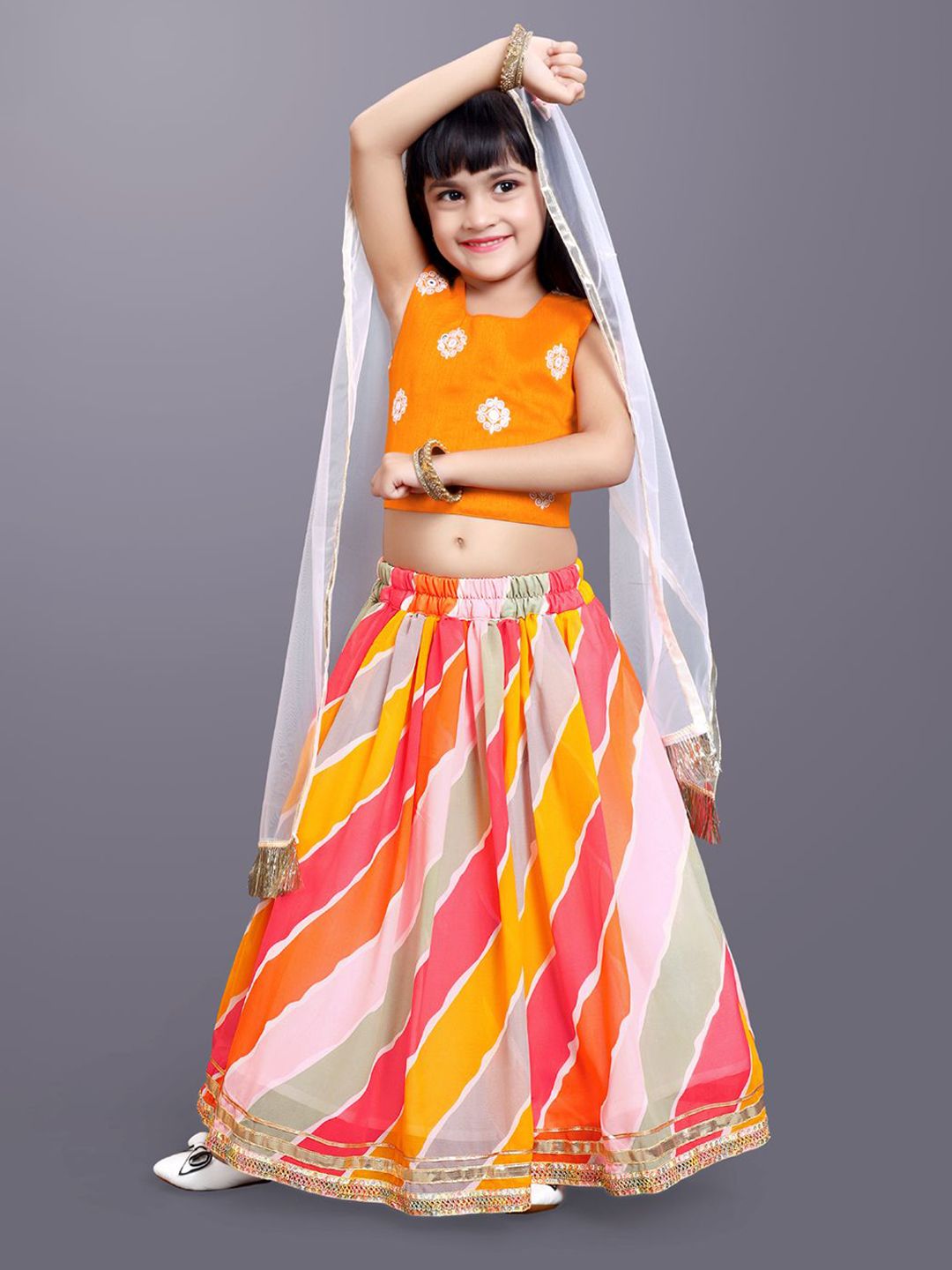 satyamfab Girls Embroidered Ready to Wear Lehenga & Blouse With Dupatta-picture-53