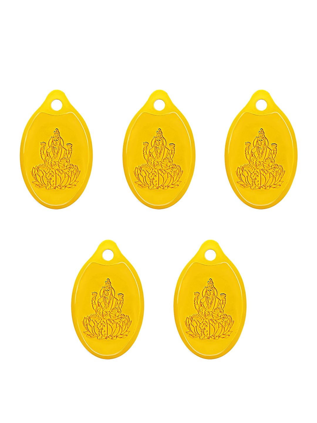 Swarnavarsham 24K 999 Purity 25g Lakshmi Gold Coin Pendant- 25 Gm (5gm each x 5 Pcs)-image-24