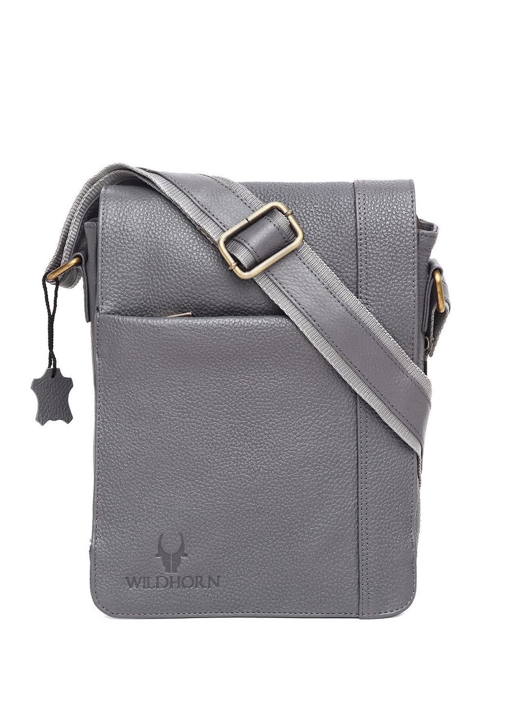 WildHorn Men Textured Leather Messenger Bag-picture-10