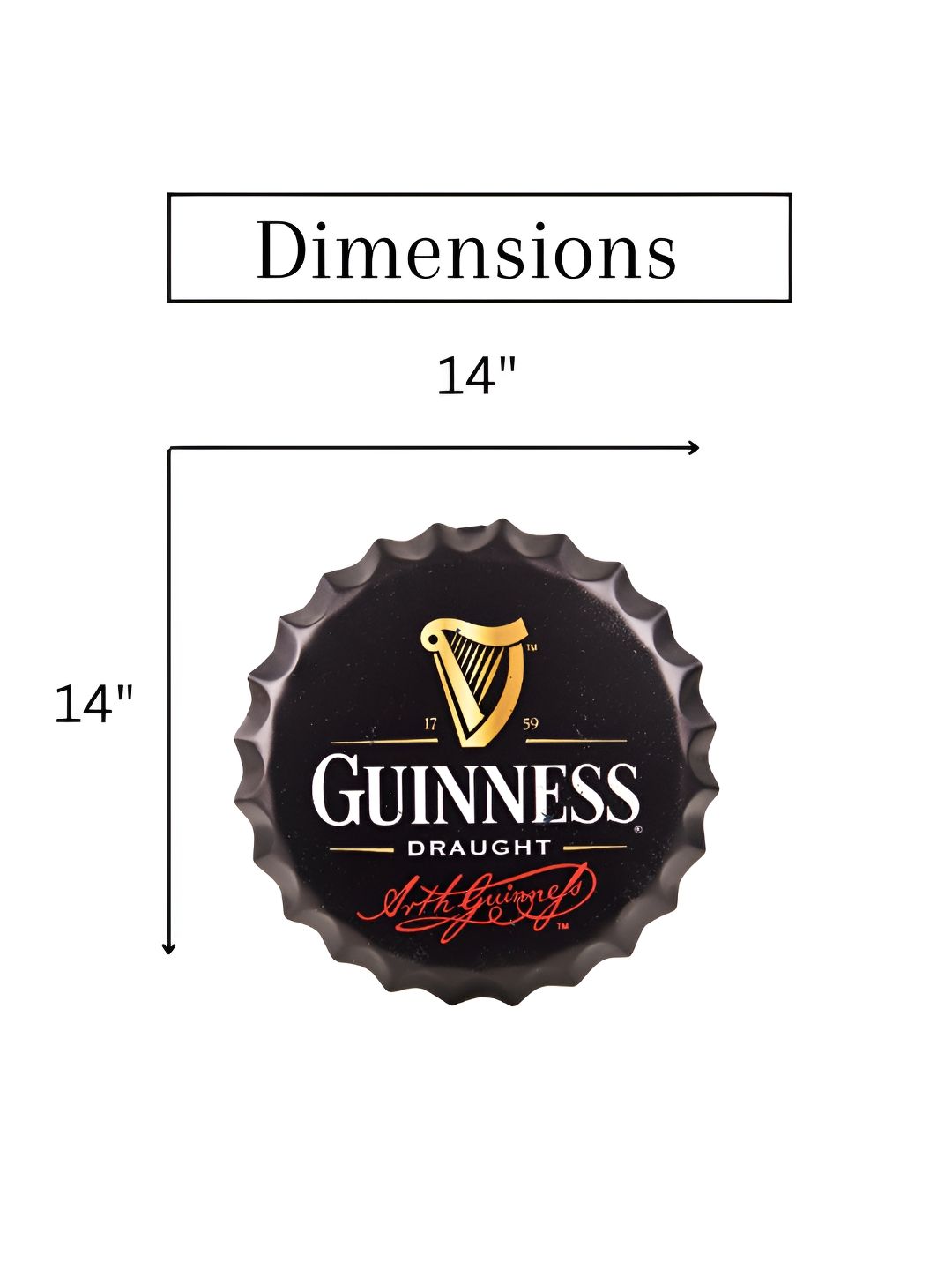 eazy wagon Black & White Bottle Caps Printed Metal Wall Hangings-picture-37