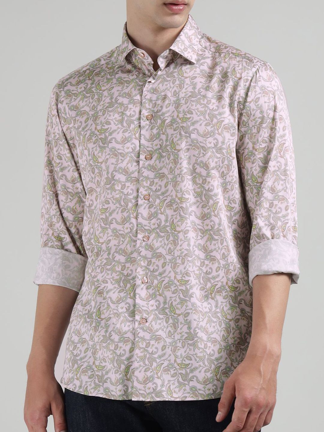 ETRO Men Slim Fit Abstract Printed Spread Collar Cotton Casual Shirt-picture-55