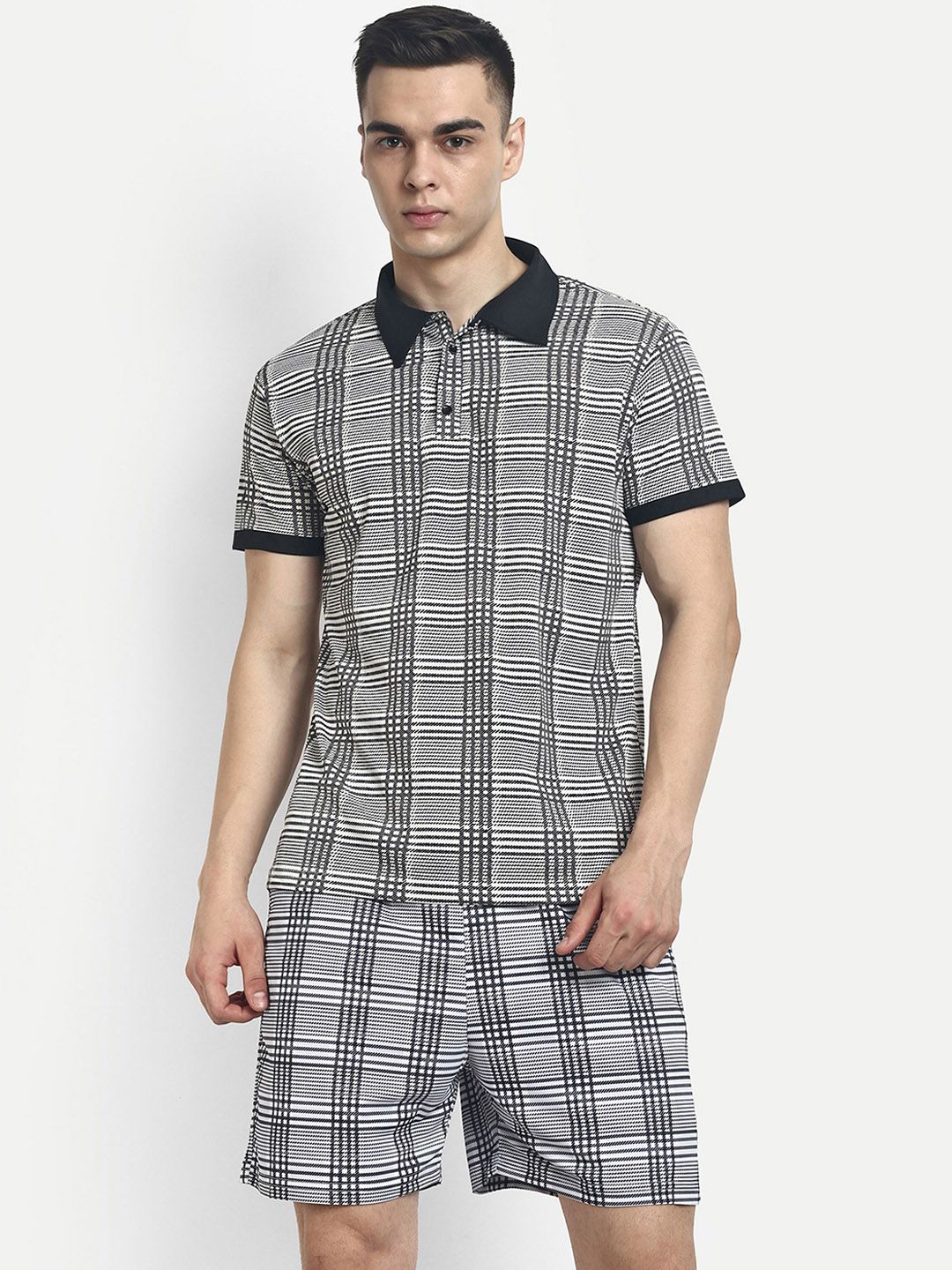 SZN Men Checked Cotton High-Rise Technology Shorts-picture-26