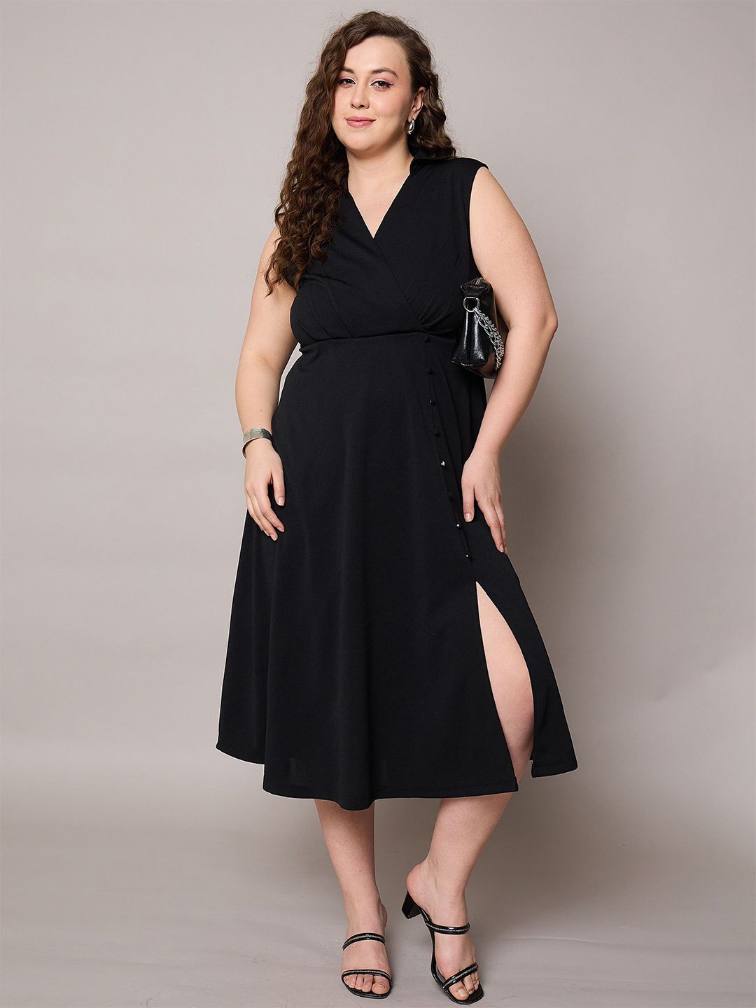SASSAFRAS Curve A-Line Midi Dress