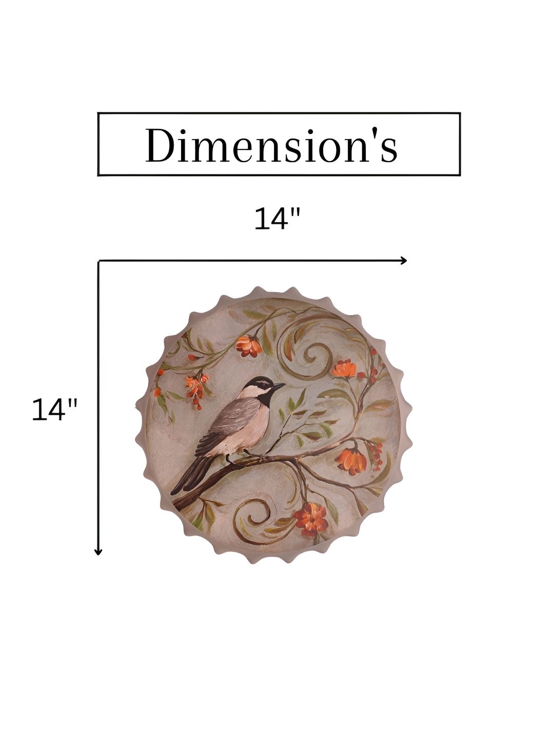 eazy wagon Beige & Red Bottle Caps Printed Metal Wall Hangings-picture-17