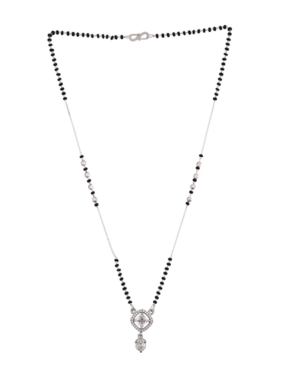 ATIBELLE Set Of 2 Rose Gold-Plated Cubic Zirconia Studded Mangalsutras